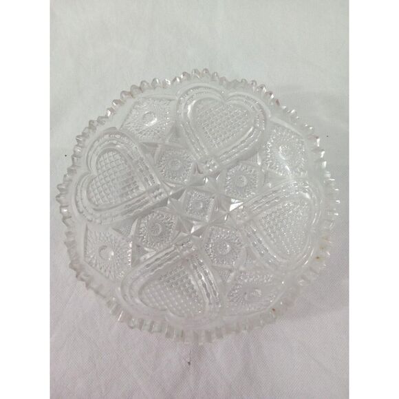 Imperial Glass Nucut "Hearts" With Sawhoot Rim Vintage 1920s Rare Find - Picture 1 of 10